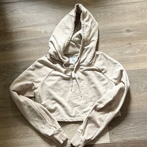 Gymshark Women's Beige Cropped Hoodie